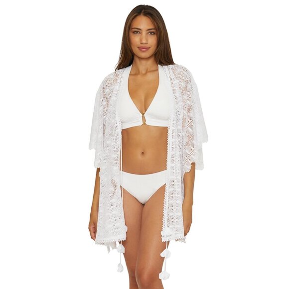 Trina Turk $188 Voila Lace Cover-up Caftan White - Picture 5 of 9
